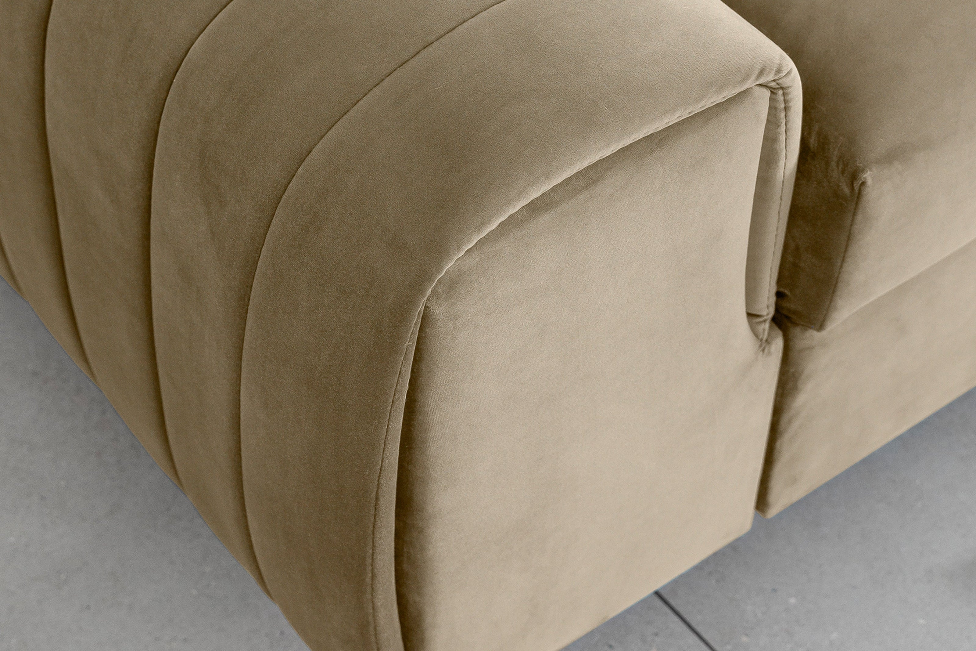 Laurence 3 Seater Velvet Sleeper Sofa - Beige