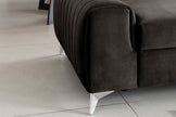 Laurence 3 Seater Velvet Sleeper Sofa - Dark Brown