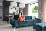 Laurence 3 Seater Velvet Sleeper Sofa - Teal Blue