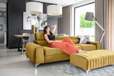 Laurence 3 Seater Velvet Sleeper Sofa - Mustard