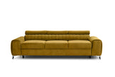 Laurence 3 Seater Velvet Sleeper Sofa - Mustard