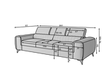 Laurence 3 Seater Velvet Sleeper Sofa - Light Grey