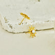 SOLE WHITE Sun Symbol Natural Stone Stud Earrings