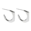 Style SOLOMA Argenté (Or Blanc) : Boucles d’oreilles créoles de style rétro industriel-chic.