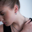 Style SOLOMA Argenté (Or Blanc) : Boucles d’oreilles créoles de style rétro industriel-chic.