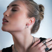 Style SOLOMA Argenté (Or Blanc) : Boucles d’oreilles créoles de style rétro industriel-chic.