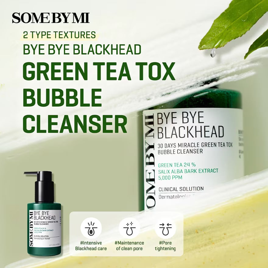 SOME BY MI Bye Bye Blackhead 30 Days Miracle Green Tea Tox Bubble Cleanser 120g