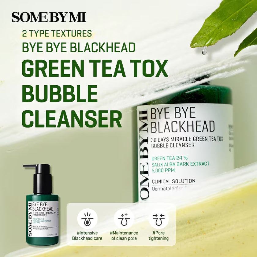 SOME BY MI Bye Bye Blackhead 30 Days Miracle Green Tea Tox Bubble Cleanser 120g