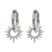 SONNE Or Blanc (Couleur Argentée) : Boucles d'oreilles à l'ancienne avec breloques étoiles texturées