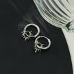 SONNE Or Blanc (Couleur Argentée) : Boucles d'oreilles à l'ancienne avec breloques étoiles texturées