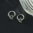 SONNE Or Blanc (Couleur Argentée) : Boucles d'oreilles à l'ancienne avec breloques étoiles texturées