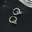 SONNE Or Blanc (Couleur Argentée) : Boucles d'oreilles à l'ancienne avec breloques étoiles texturées