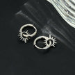 SONNE Or Blanc (Couleur Argentée) : Boucles d'oreilles à l'ancienne avec breloques étoiles texturées