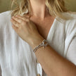 Double Strand Bracelet With Elephant Pendant In Silver Plate