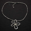 Open Flower Necklace In Silver Plate