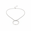 Open Ring Necklace In Silver Plate