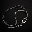 Silver Plate Oval Pendant Necklace On Suede