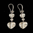 Silver Plate Double Drop Heart Earrings