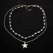 Silver Plate Double Strand Star Charm Necklace