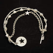 Silver Plate Multi Strand Star Charm Bracelet With T-Bar Clasp