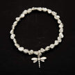 Dragonfly Charm Nugget Bracelet in Silver Plate