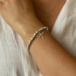 Dragonfly Charm Nugget Bracelet in Silver Plate