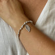 Leaf Charm Nugget Bracelet in Silver Plate