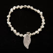 Leaf Charm Nugget Bracelet in Silver Plate
