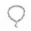 Moon Charm Nugget Bracelet in Silver Plate