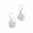 Rose Charm Earrings in Silver Plate