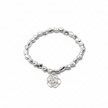 Rose Charm Nugget Bracelet in Silver Plate
