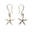 Starfish Charm Earrings in Silver Plate