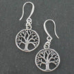 Tree of Life Charm Earrings in Silver Plate