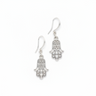 Hasma Charm Earrings in Silver Plate