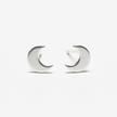 Moon Silver Plate Stud Earrings