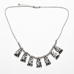 Beaten Fan Necklace In Silver Plate