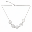 Five Flower Necklace In Silver Plate