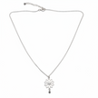 Single Flower Necklace In Silver Plate