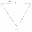 Star On Star Chain Necklace In Silver Plate