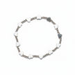 Elasticated Heart Bracelet In Silver Plate