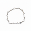 Elasticated Star Bracelet In Silver Plate