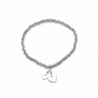 Heart Charm Bracelet In Silver Plate