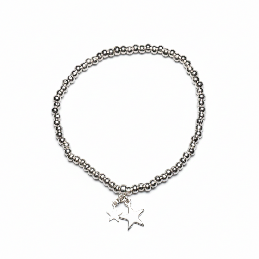 Star Charm Bracelet In Silver Plate