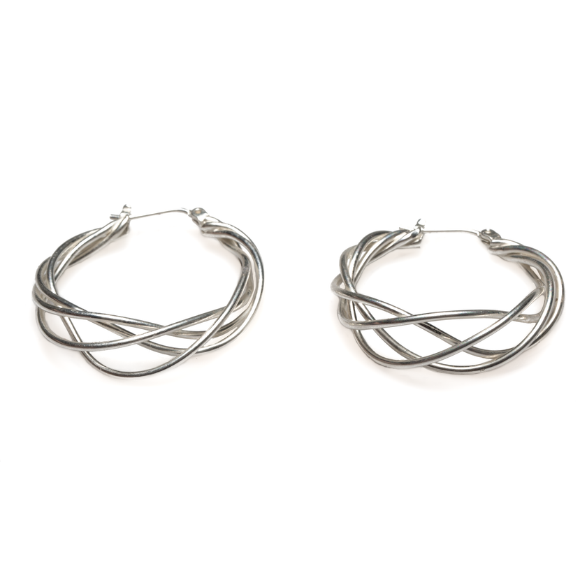 Twist Earrings - Silver Plate