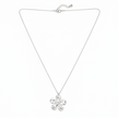 Hammered Flower Pendant On Chain - Silver Plate (SP105)