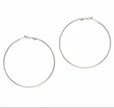 Large Hoop Earrings - Silver Plate