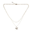 Double Strand Star Necklace - Silver Plate