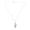 Textured Leaf Pendant on Chain - Silver Plate