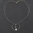 Open Heart Necklace With Heart Drop Charms In Silver Plate