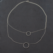 Double Strand Ring Necklace In Silver Plate